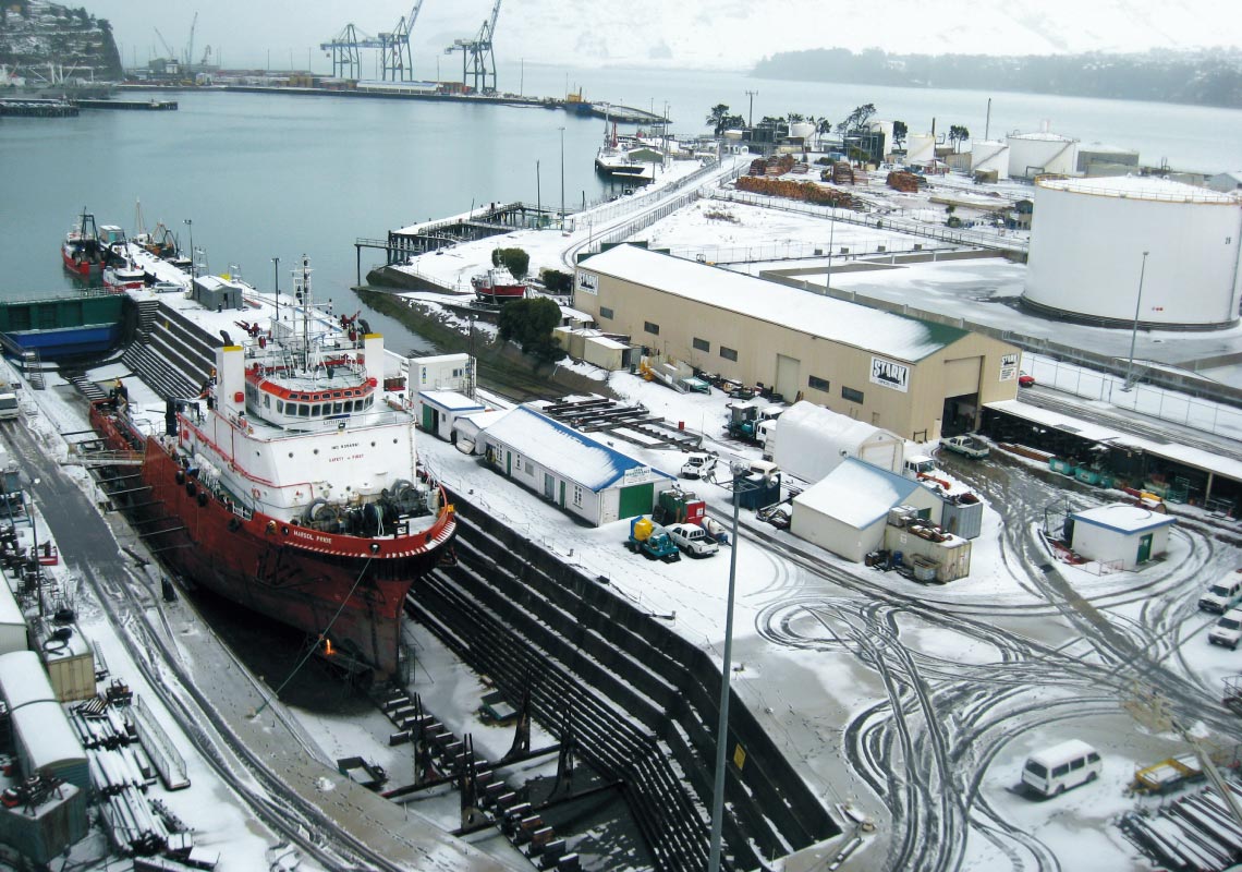 Lyttelton Blanketed with Snow